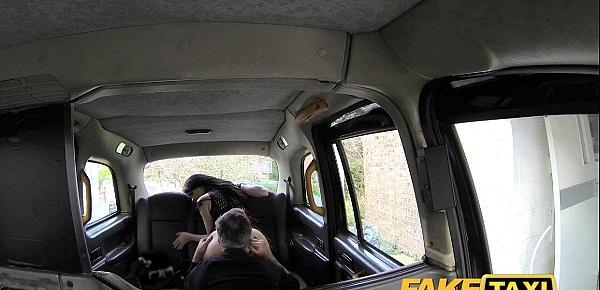  Fake Taxi Lady in stockings gets creampied